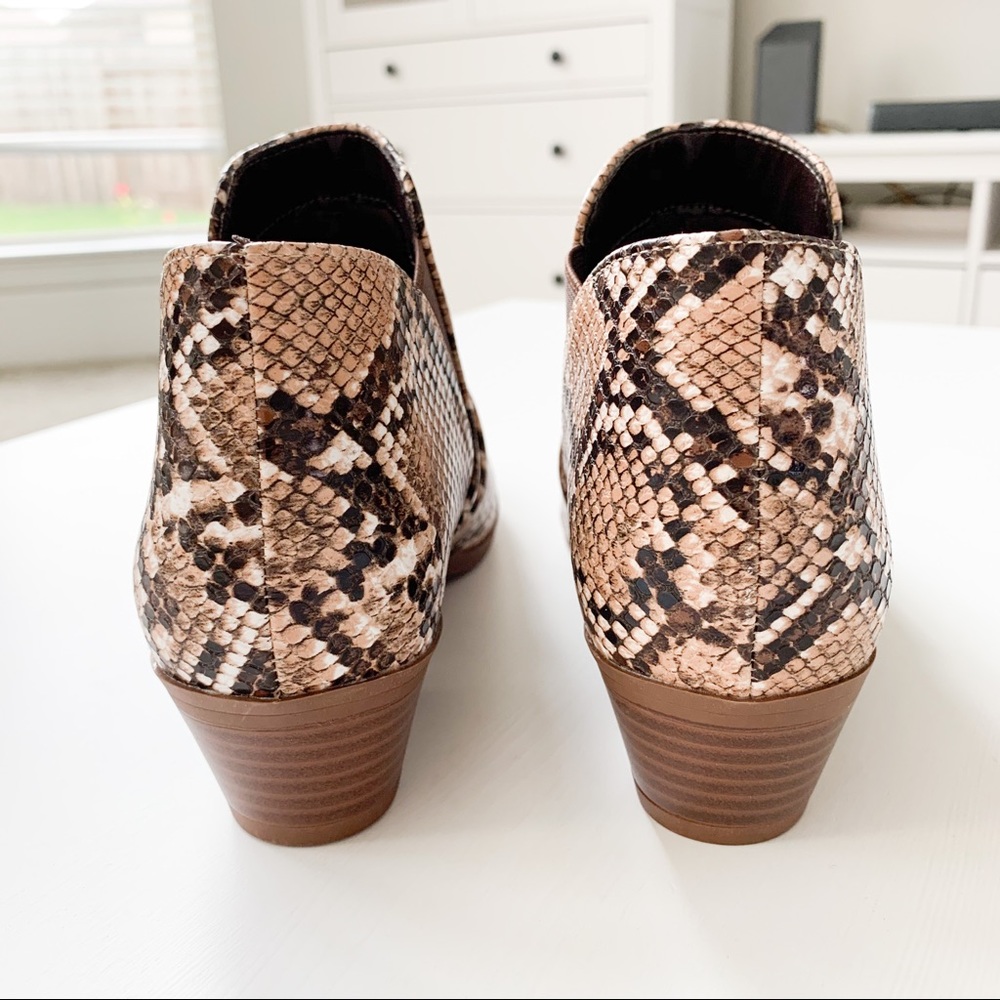 Qupid Brown Snake Print Short Boots - Picture 5 of 9